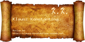 Klausz Konstantina névjegykártya